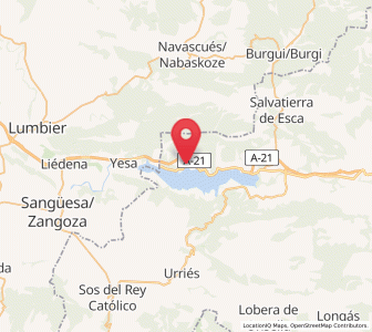Map of Tiermas, Aragon