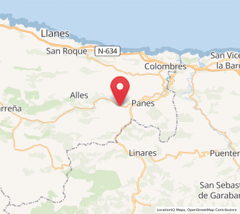 Map of Tobes, Asturias