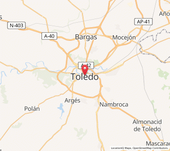 Map of Toledo, Castille-La Mancha