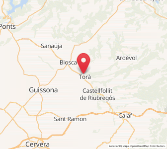Map of Torà de Riubregós, Catalonia