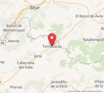 Map of Tornavacas, Extremadura