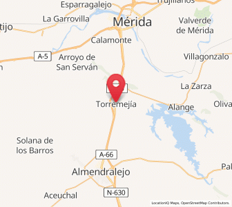 Map of Torremegía, Extremadura