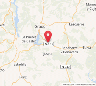 Map of Torres del Obispo, Aragon