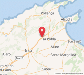 Map of Ullaró, Balearic Islands
