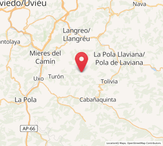 Map of Urbiés, Asturias