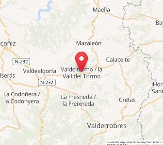 Map of Valdeltormo, Aragon