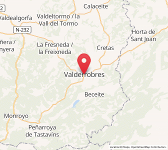 Map of Valderrobres, Aragon