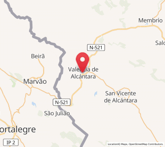 Map of Valencia de Alcántara, Extremadura