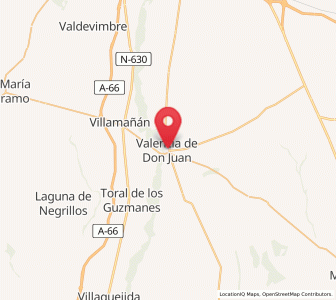 Map of Valencia de Don Juan, Castille and León