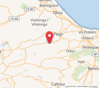 Map of Vall de Ebo, Valencia