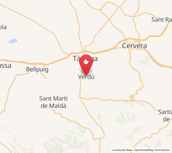 Map of Verdú, Catalonia