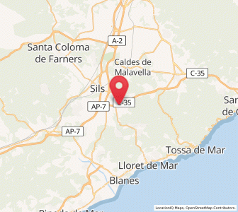 Map of Vidreres, Catalonia