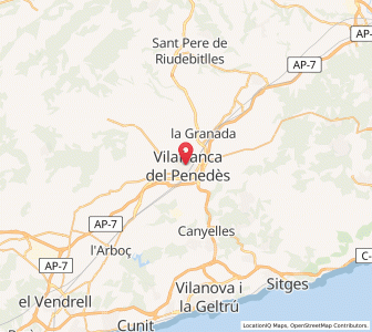 Map of Vilafranca del Penedès, Catalonia