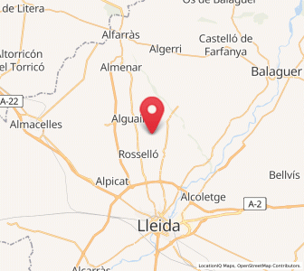 Map of Vilanova de Segrià, Catalonia