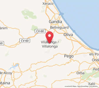Map of Villalonga, Valencia