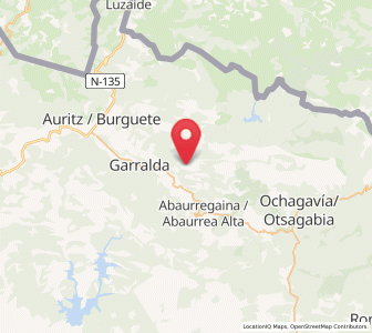 Map of Villanueva de Aézcoa, Navarre