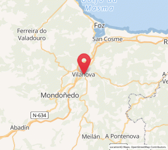 Map of Villanueva, Galicia