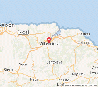 Map of Villaviciosa, Asturias