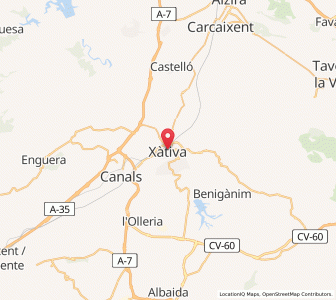 Map of Xàtiva, Valencia