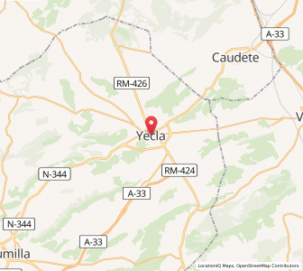 Map of Yecla, Murcia