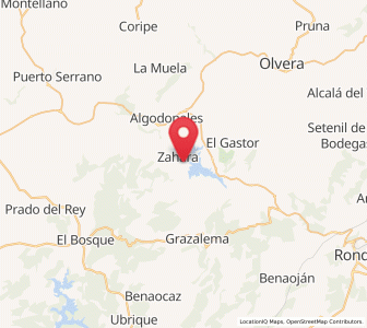 Map of Zahara de la Sierra, Andalusia