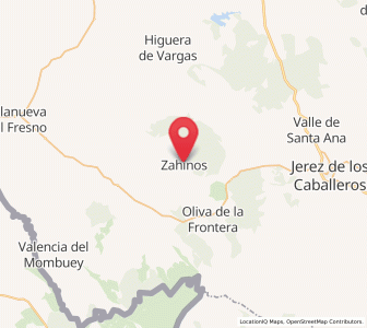 Map of Zahinos, Extremadura