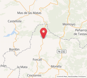 Map of Zorita del Maestrazgo, Valencia