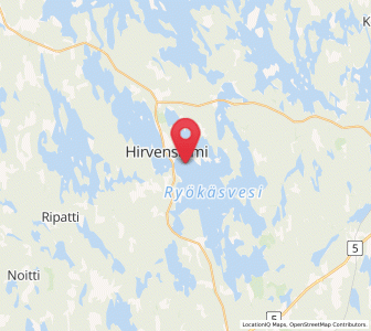 Map of Hirvensalmi, South Savo