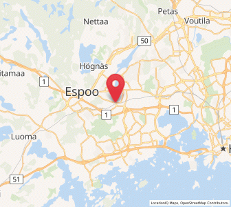 Map of Kauniainen, Uusimaa