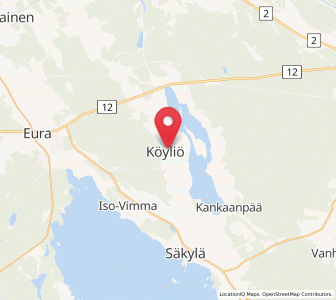 Map of Köyliö, Satakunta