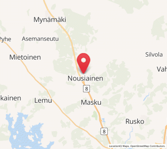 Map of Nousiainen, Southwest Finland