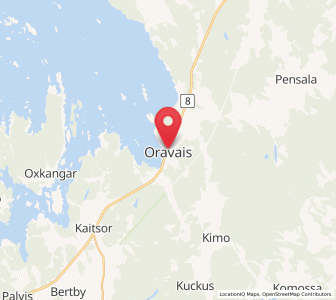 Map of Oravais, Ostrobothnia