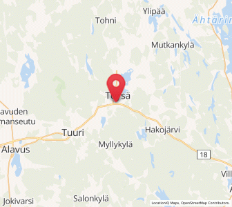 Map of Töysä, South Ostrobothnia