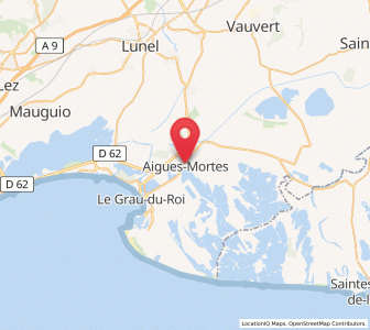 Map of Aigues-Mortes, Occitanie