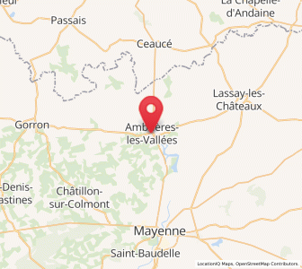 Map of Ambrières-les-Vallées, Pays de la Loire