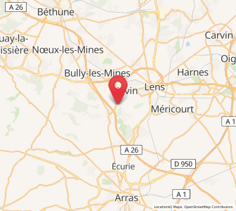 Map of Angres, Hauts-de-France