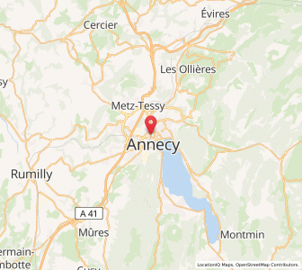 Map of Annecy, Auvergne-Rhône-Alpes