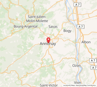 Map of Annonay, Auvergne-Rhône-Alpes