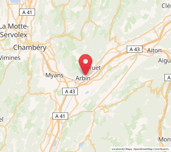Map of Arbin, Auvergne-Rhône-Alpes