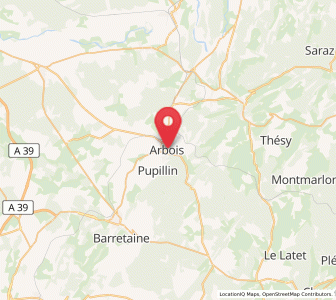 Map of Arbois, Bourgogne-Franche-Comté