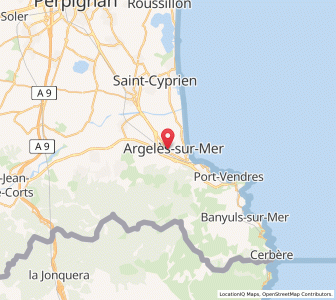 Map of Argeles, Occitanie