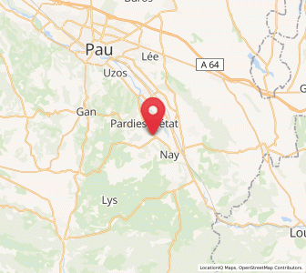 Map of Arros-de-Nay, Nouvelle-Aquitaine