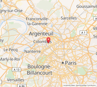 Map of Asnières-sur-Seine, Île-de-France