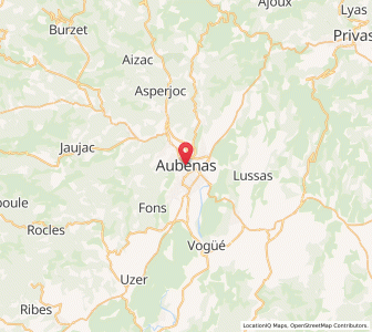 Map of Aubenas, Auvergne-Rhône-Alpes