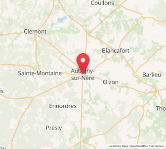Map of Aubigny-sur-Nère, Centre