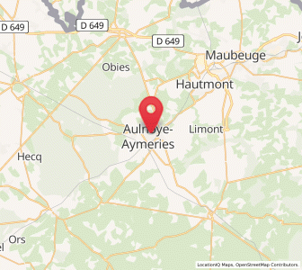 Map of Aulnoye-Aymeries, Hauts-de-France