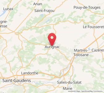 Map of Aurignac, Occitanie