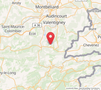 Map of Autechaux-Roide, Bourgogne-Franche-Comté