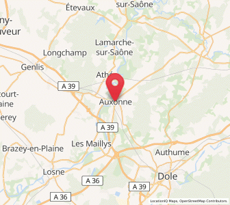 Map of Auxonne, Bourgogne-Franche-Comté