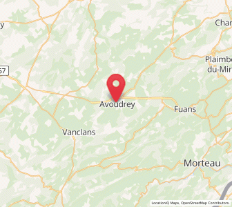 Map of Avoudrey, Bourgogne-Franche-Comté